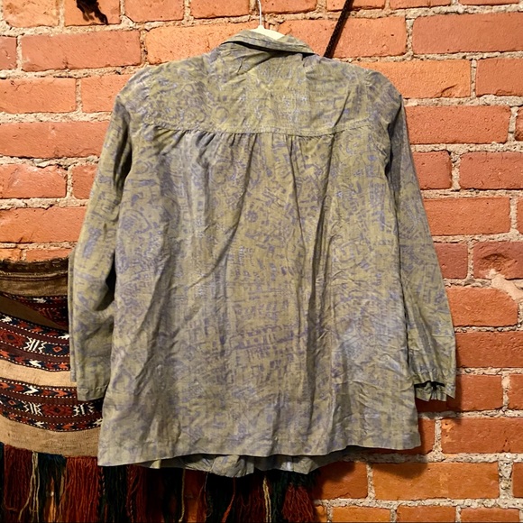 Vintage 100% Silk Batik blouse Size M Doen Boho - Picture 6 of 6